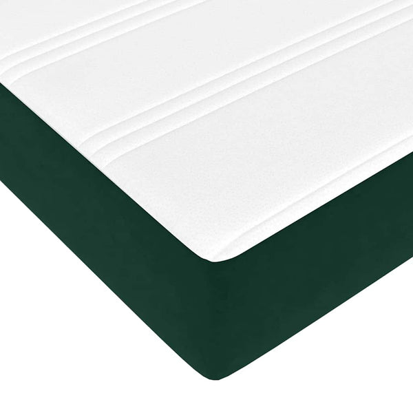 vidaXL Ottoman Bed with Mattress Dark Green 90x190 cm Velvet