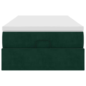 vidaXL Ottoman Bed with Mattress Dark Green 90x190 cm Velvet