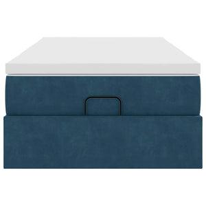 vidaXL Ottoman Bed with Mattress Dark Blue 90x190 cm Velvet