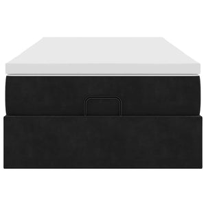 vidaXL Ottoman Bed with Mattress Black 90x200 cm Velvet