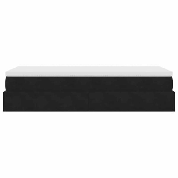 vidaXL Ottoman Bed with Mattress Black 90x200 cm Velvet