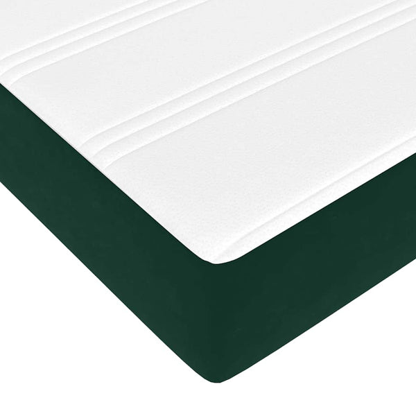 vidaXL Ottoman Bed with Mattress Dark Green 90x200 cm Velvet