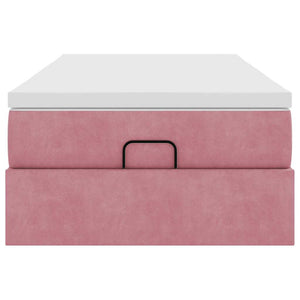 vidaXL Ottoman Bed with Mattress Pink 90x200 cm Velvet