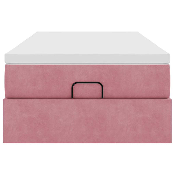 vidaXL Ottoman Bed with Mattress Pink 90x200 cm Velvet