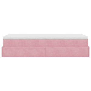 vidaXL Ottoman Bed with Mattress Pink 90x200 cm Velvet