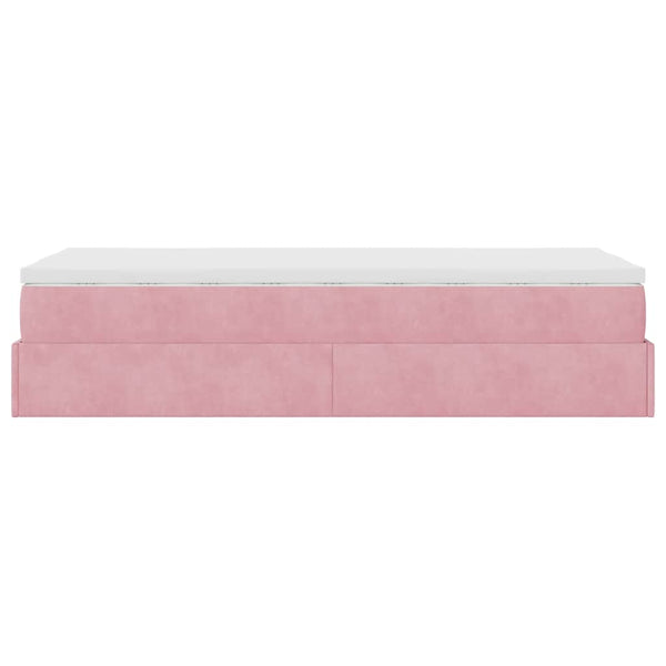 vidaXL Ottoman Bed with Mattress Pink 90x200 cm Velvet