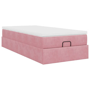 vidaXL Ottoman Bed with Mattress Pink 90x200 cm Velvet
