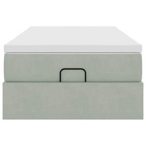 vidaXL Ottoman Bed with Mattress Light Grey 100x200 cm Velvet