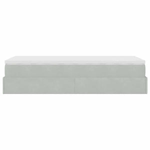 vidaXL Ottoman Bed with Mattress Light Grey 100x200 cm Velvet