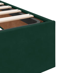 vidaXL Ottoman Bed with Mattress Dark Green 100x200 cm Velvet