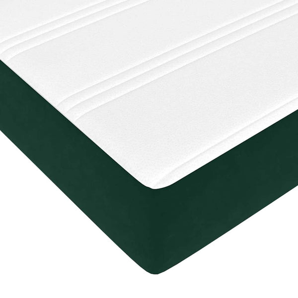 vidaXL Ottoman Bed with Mattress Dark Green 100x200 cm Velvet