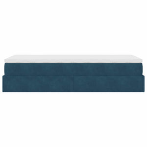 vidaXL Ottoman Bed with Mattress Dark Blue 100x200 cm Velvet