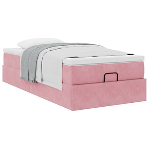 vidaXL Ottoman Bed with Mattress Pink 100x200 cm Velvet