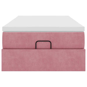 vidaXL Ottoman Bed with Mattress Pink 100x200 cm Velvet