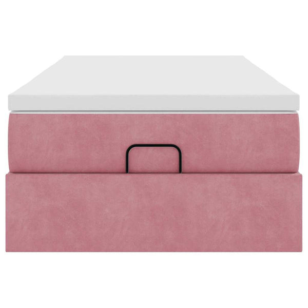 vidaXL Ottoman Bed with Mattress Pink 100x200 cm Velvet