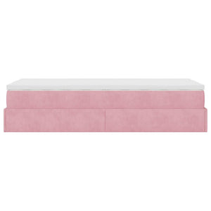 vidaXL Ottoman Bed with Mattress Pink 100x200 cm Velvet