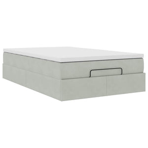 vidaXL Ottoman Bed with Mattress Light Grey 120x190 cm Velvet