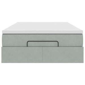 vidaXL Ottoman Bed with Mattress Light Grey 120x190 cm Velvet