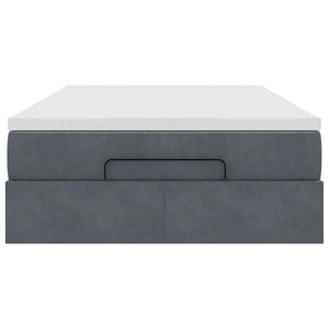 vidaXL Ottoman Bed with Mattress Dark Grey 120x190 cm Velvet