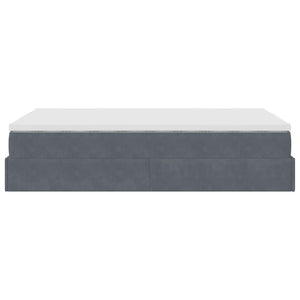 vidaXL Ottoman Bed with Mattress Dark Grey 120x190 cm Velvet