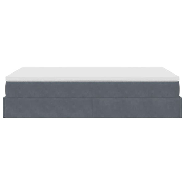 vidaXL Ottoman Bed with Mattress Dark Grey 120x190 cm Velvet
