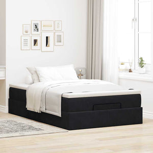 vidaXL Ottoman Bed with Mattress Black 120x190 cm Velvet