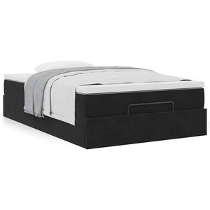 vidaXL Ottoman Bed with Mattress Black 120x190 cm Velvet