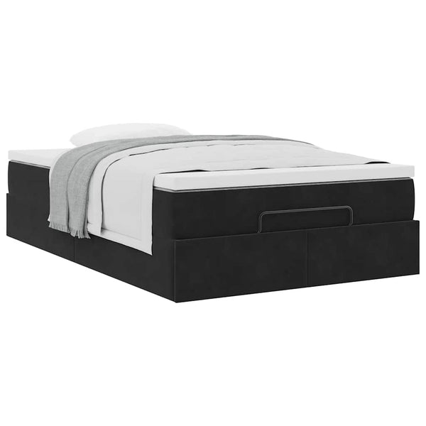 vidaXL Ottoman Bed with Mattress Black 120x190 cm Velvet