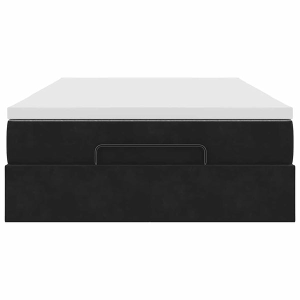 vidaXL Ottoman Bed with Mattress Black 120x190 cm Velvet