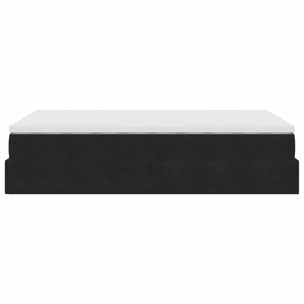 vidaXL Ottoman Bed with Mattress Black 120x190 cm Velvet