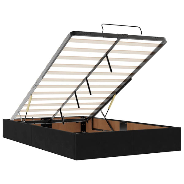 vidaXL Ottoman Bed with Mattress Black 120x190 cm Velvet