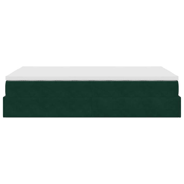 vidaXL Ottoman Bed with Mattress Dark Green 120x190 cm Velvet