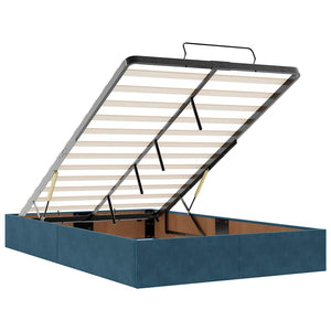vidaXL Ottoman Bed with Mattress Dark Blue 120x190 cm Velvet