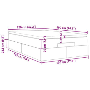 vidaXL Ottoman Bed with Mattress Pink 120x190 cm Velvet