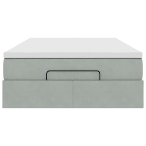 vidaXL Ottoman Bed with Mattress Light Gray 120x200 cm Velvet
