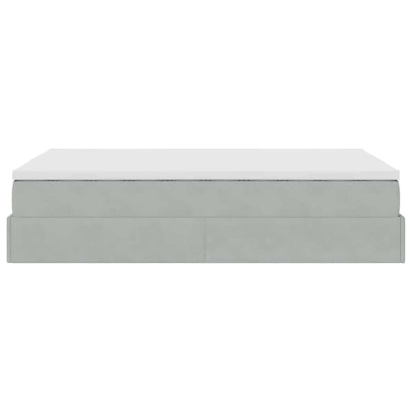 vidaXL Ottoman Bed with Mattress Light Gray 120x200 cm Velvet