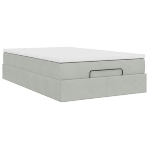 vidaXL Ottoman Bed with Mattress Light Gray 120x200 cm Velvet