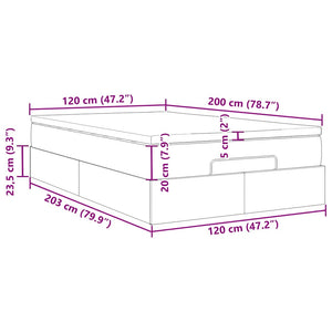 vidaXL Ottoman Bed with Mattress Dark Gray 120x200 cm Velvet