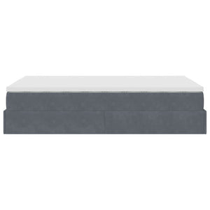 vidaXL Ottoman Bed with Mattress Dark Gray 120x200 cm Velvet