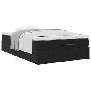 vidaXL Ottoman Bed with Mattress Black 120x200 cm Velvet