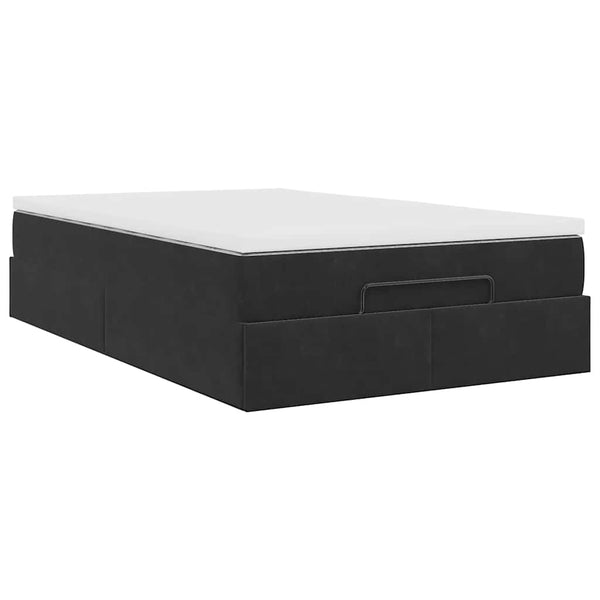vidaXL Ottoman Bed with Mattress Black 120x200 cm Velvet