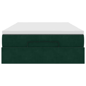 vidaXL Ottoman Bed with Mattress Dark Green 120x200 cm Velvet