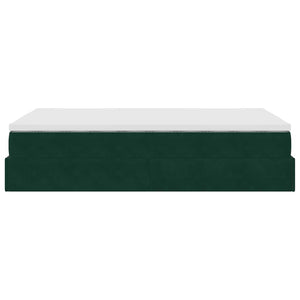 vidaXL Ottoman Bed with Mattress Dark Green 120x200 cm Velvet