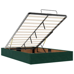 vidaXL Ottoman Bed with Mattress Dark Green 120x200 cm Velvet
