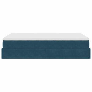 vidaXL Ottoman Bed with Mattress Dark Blue 120x200 cm Velvet
