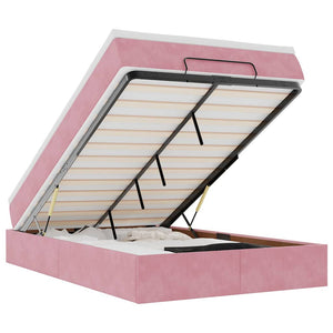 vidaXL Ottoman Bed with Mattress Pink 120x200 cm Velvet