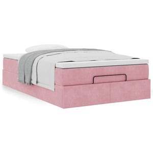 vidaXL Ottoman Bed with Mattress Pink 120x200 cm Velvet