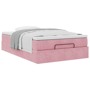vidaXL Ottoman Bed with Mattress Pink 120x200 cm Velvet
