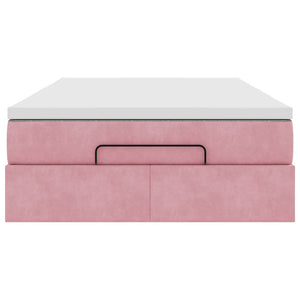 vidaXL Ottoman Bed with Mattress Pink 120x200 cm Velvet