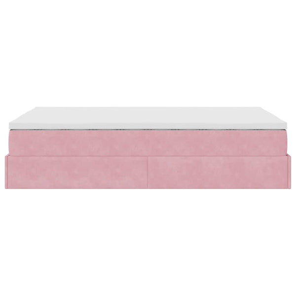 vidaXL Ottoman Bed with Mattress Pink 120x200 cm Velvet